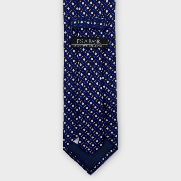 $69 Jos A Bank Executive Collection Necktie Golf Print Blue Silk Luxury 61 x 3½ - Picture 6 of 11